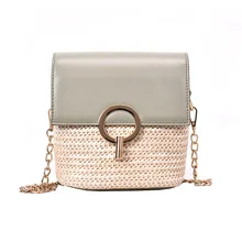 Women 2019 Summer New Buckle Straw Bag Casual Bucket Single Shoulder Messenger Bag Ladies HandBag Crossbody Bags for Women Women 2019 Summer New Buckle Straw Bag Casual Bucket Single Shoulder Messenger Bag Ladies HandBag Crossbody Bags for Women