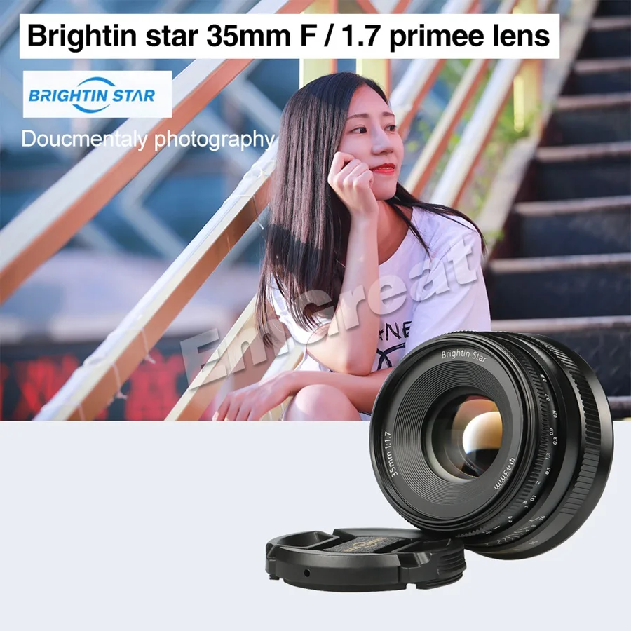 Brightin Star 35 мм F1.7 объектив с большой апертурой с ручной фокусировкой для sony E-mount/для Fuji/M4/3 mount беззеркальных камер