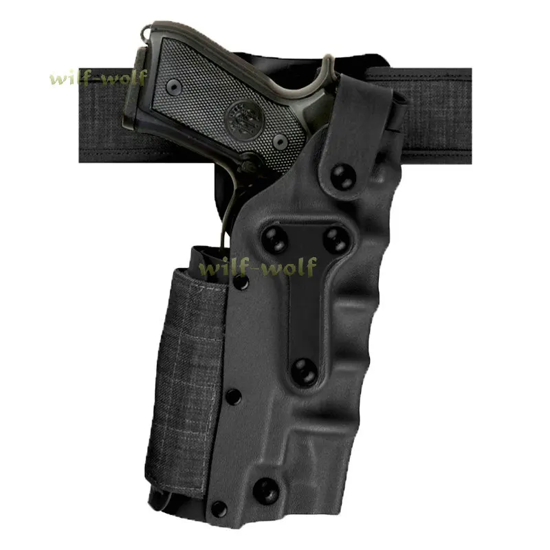 Военный Регулируемый ремень для правой и левой руки, поясная кобура с ножной платформой, набор кобуров для пистолета Glock/1911/M9 Sa-3280 - Цвет: Blcak one set