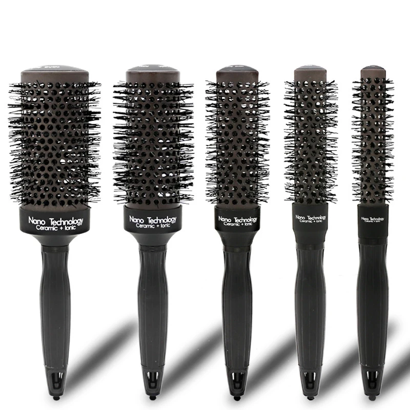 

5pcs Roll Brush Round Hair Comb Wavy Curly Styling Care Curling Beauty Salon Tool Ceramic Iron Round Comb 5 Size Hairbrush