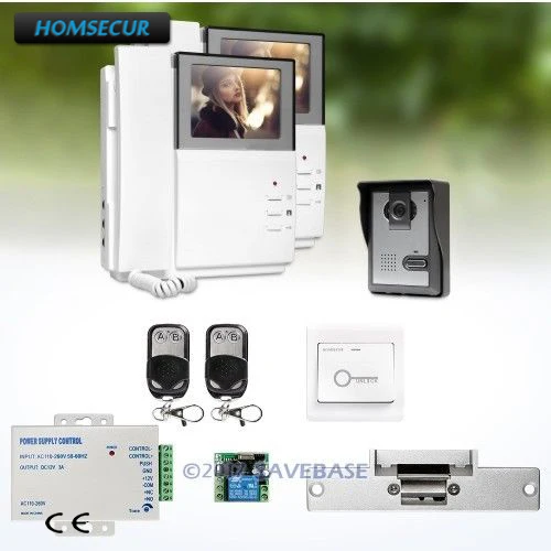 

HOMSECUR 4.3" Wired Video Door Entry Call System Electric Strike Lock Set Included