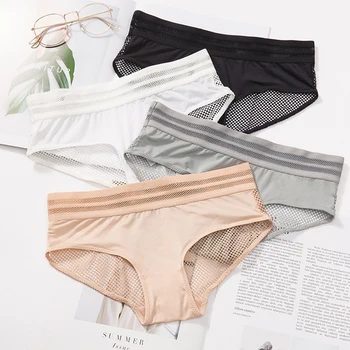 

Women's breathable full cotton crotch underwear transparent soft comfortable lady's triangles