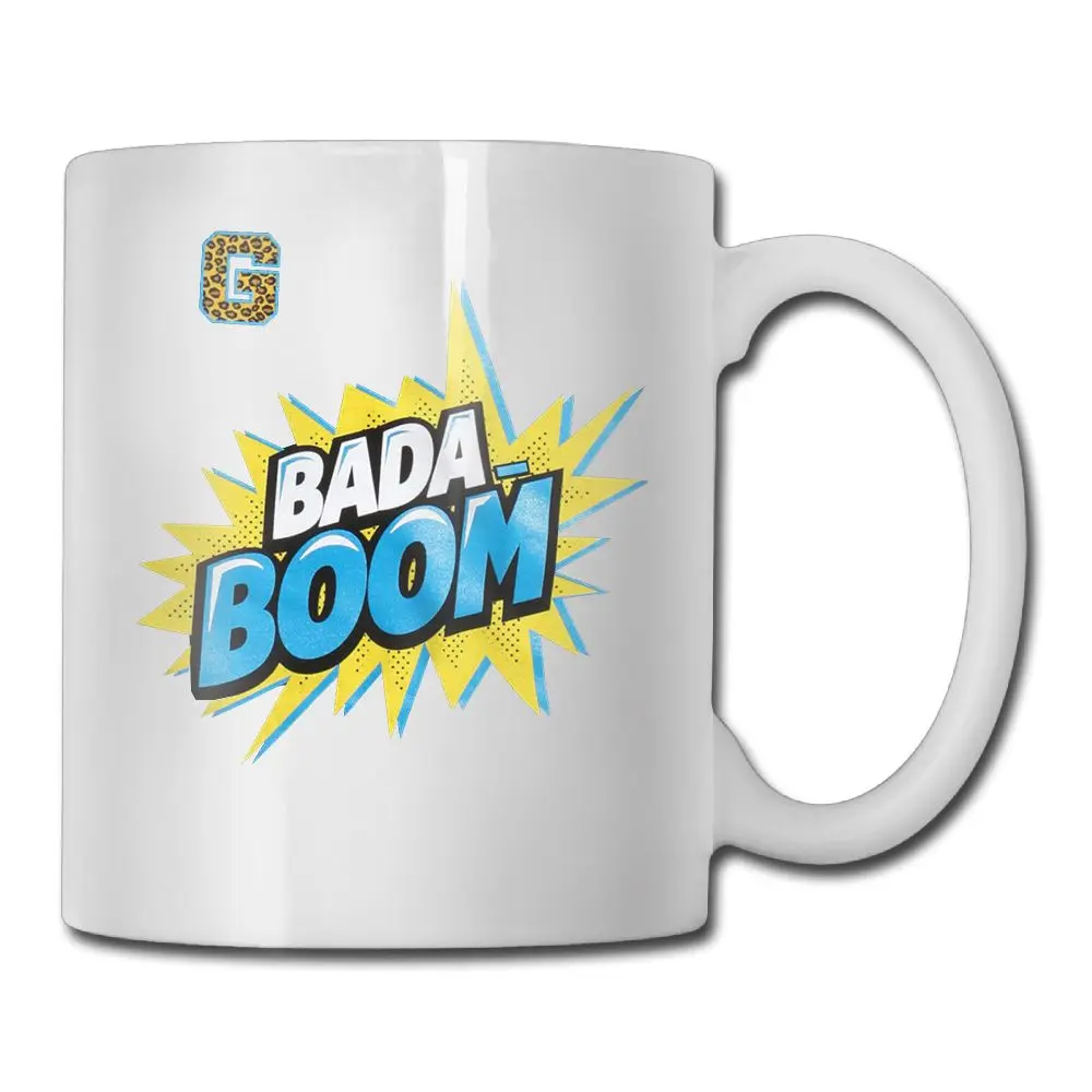 Personalized BADA-BOOM mug Ceramic white coffee tea cup funny novelty travel Birthday Easter Gifts 11oz | Дом и сад