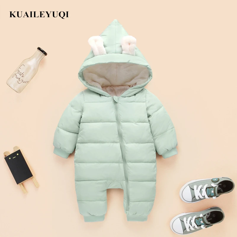 

2018 spring autumn Warm baby girl boy Snowsuit down cotton baby Rompers hoodies Newborn overalls clothes kids children jumpsuit