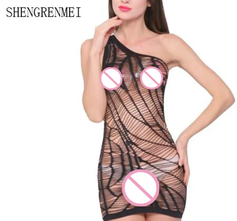 SHENGRENMEI горячее сексуальное нижнее белье мини-платье экзотическая сетчатая