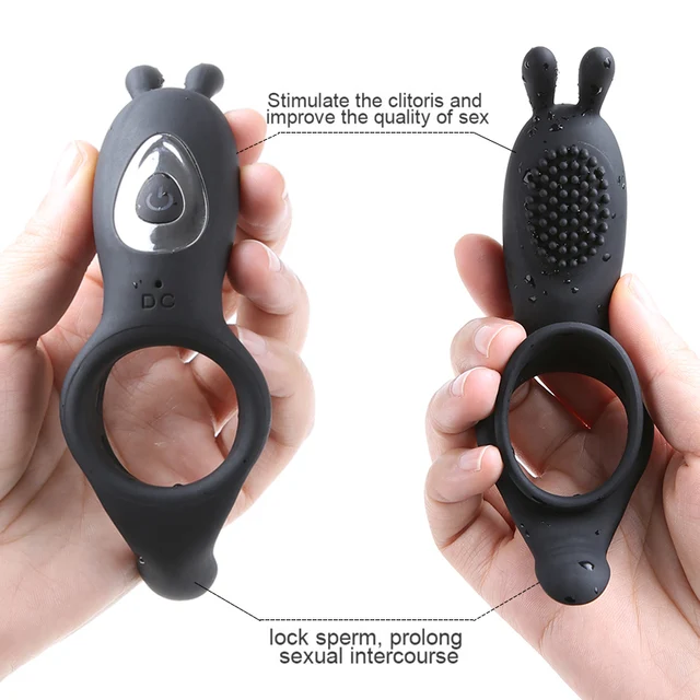 9 Speed Penis Vibrating Ring Male Rabbit Vibrator Time Delay Wireless Remote Silicone Rings Vibrator Sex Toys for Men Couple 4