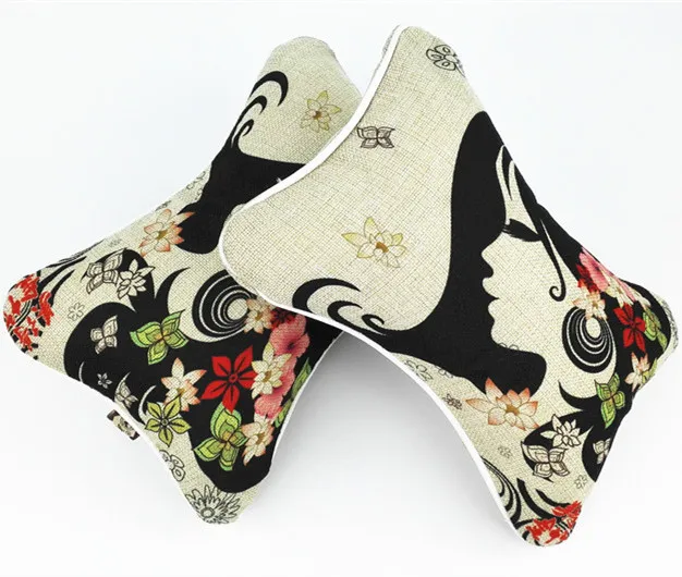 1 pcs High Quality Linen Car Headrest Supplies Neck Auto Safety Pillow Newest 2016