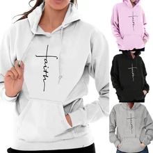 Vertvie, женские модные толстовки с капюшоном, толстовки с религиозным принтом, пуловеры с капюшоном, топы для женщин, Повседневная Уличная одежда