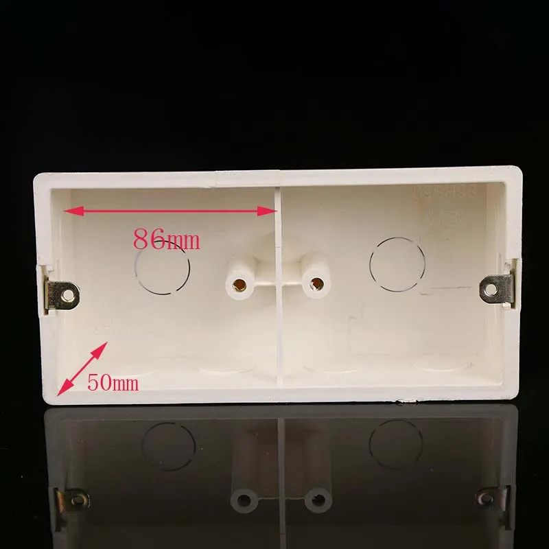 10pcs High quality Concealed PVC Power Cord wall Double Switch Bottom