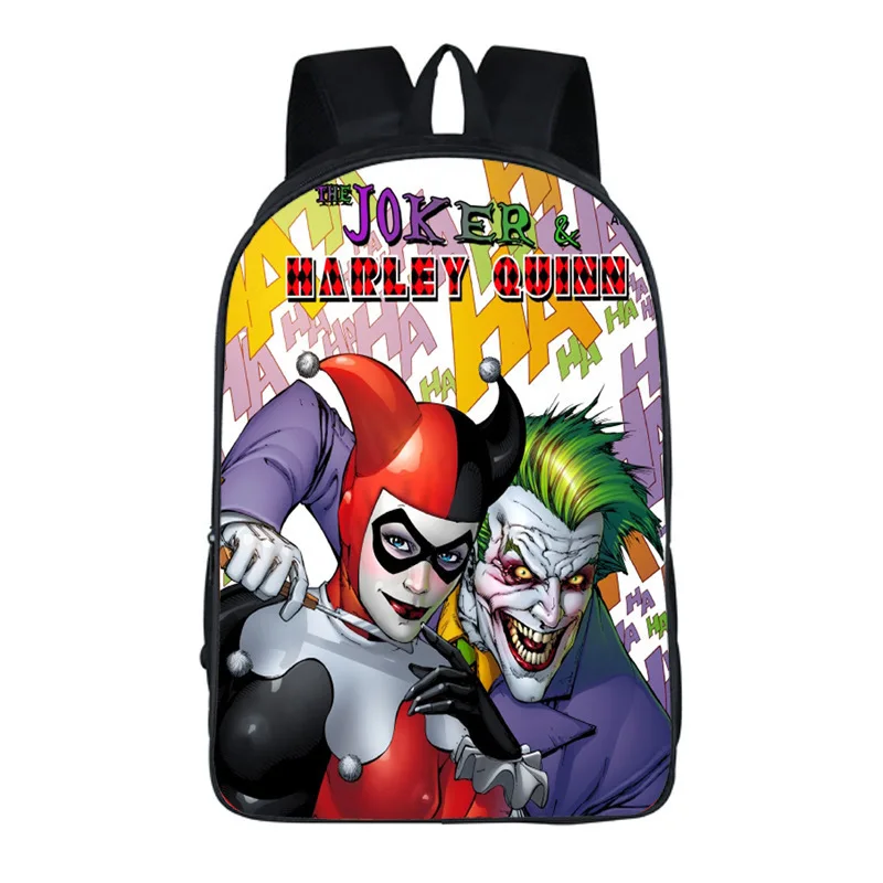 DC Comics Джокер Отряд Самоубийц Харли Квинн рюкзак Подростков Школы Сумка для путешествий Детская сумка печати рюкзаки