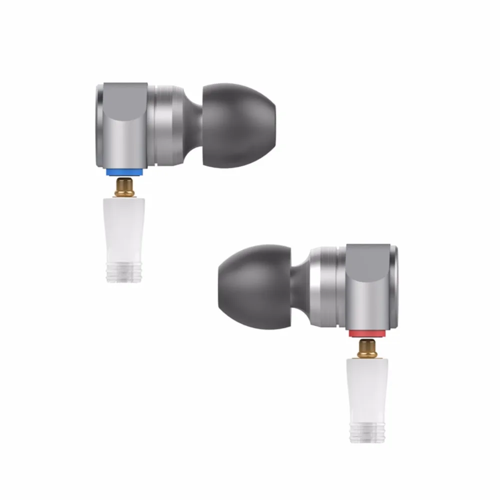 Venta caliente de Audio T2 en el auricular del oído doble dinámicos conducir HIFI Bass auriculares DJ de Metal de 3,5mm para Auriculares auriculares con MMCX - 1
