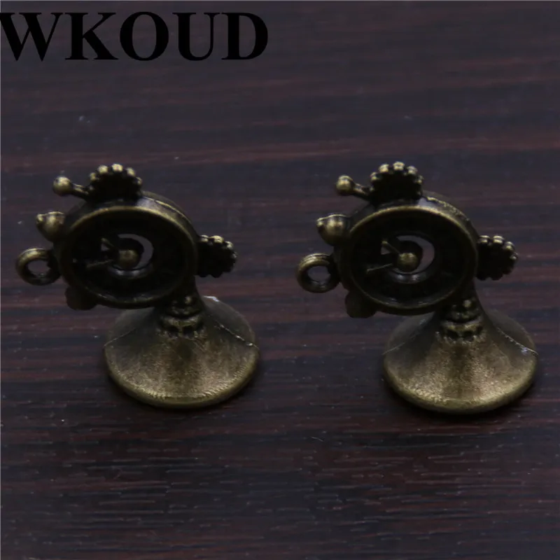 WKOUD 10 шт. Бронзовый Цвет Ретро сценические часы серии Серьги Ожерелье Подвески DIY