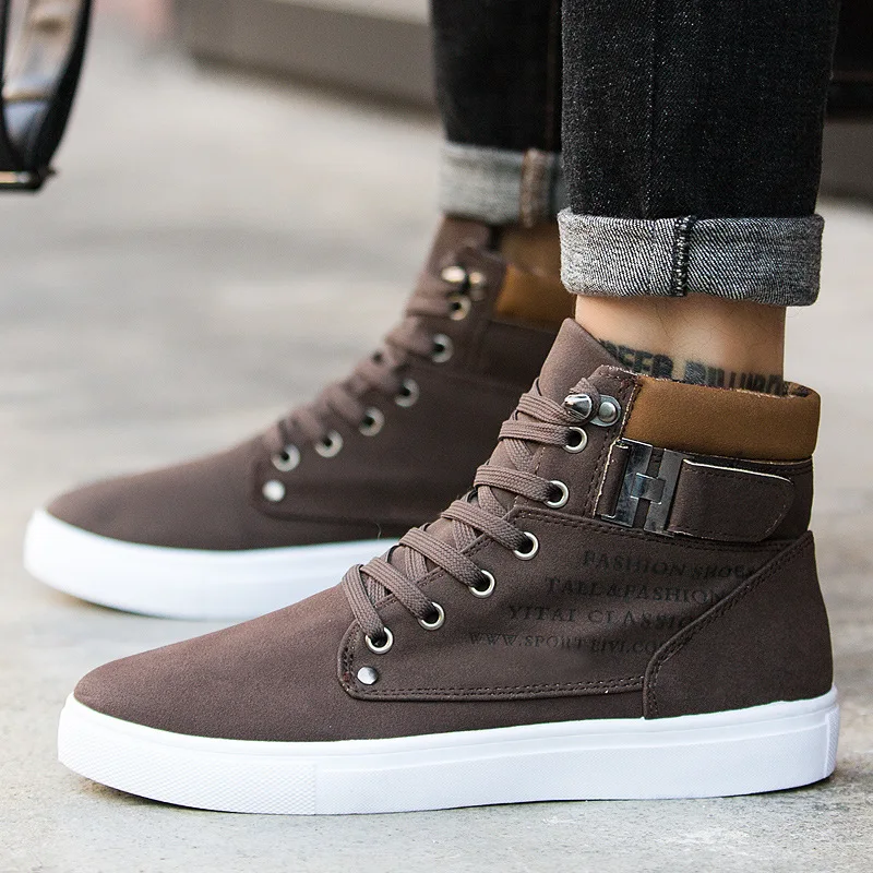 Koovan Men's Sneakers 2018 Autumn And Winter Matte Leather High Top Men's Shoes Large Size Size 47 Retro Casual Men's Boots Male Koovan Men's Sneakers 2018 Autumn And Winter Matte Leather High Top Men's Shoes Large Size Size 47 Retro Casual Men's Boots Male