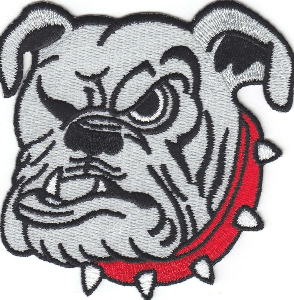 

Custom embroidery patch Angry Dog Animal iron on for Hats Caps Shoes Jacket customize your logo design