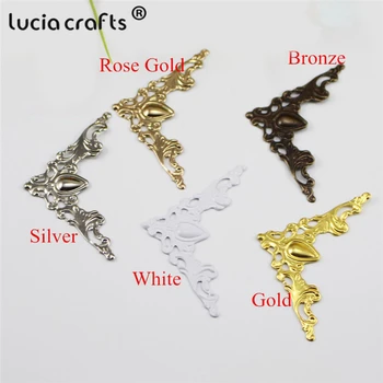 

Lucia crafts 41*41mm Multi colors option Metal Book Scrapbooking Albums Menus Corner Protectors 24pcs/lot G0919