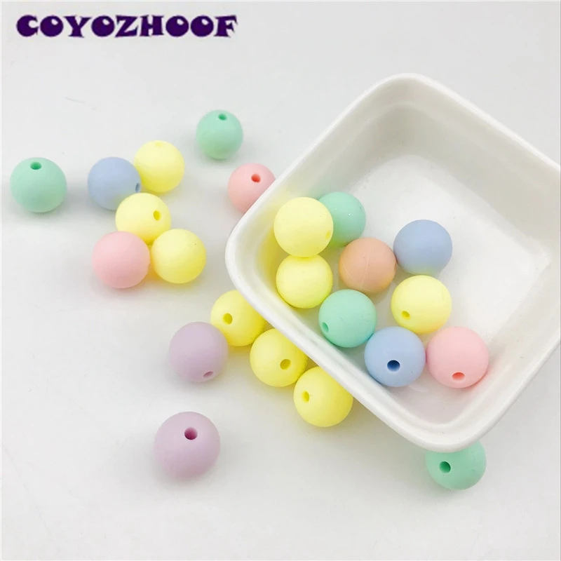 

Baby Teether 50pcs Silicone Beads Candy Color Food Grade Materials DIY Crafts Baby Safe Rattle Toys Sensory Toys Beads