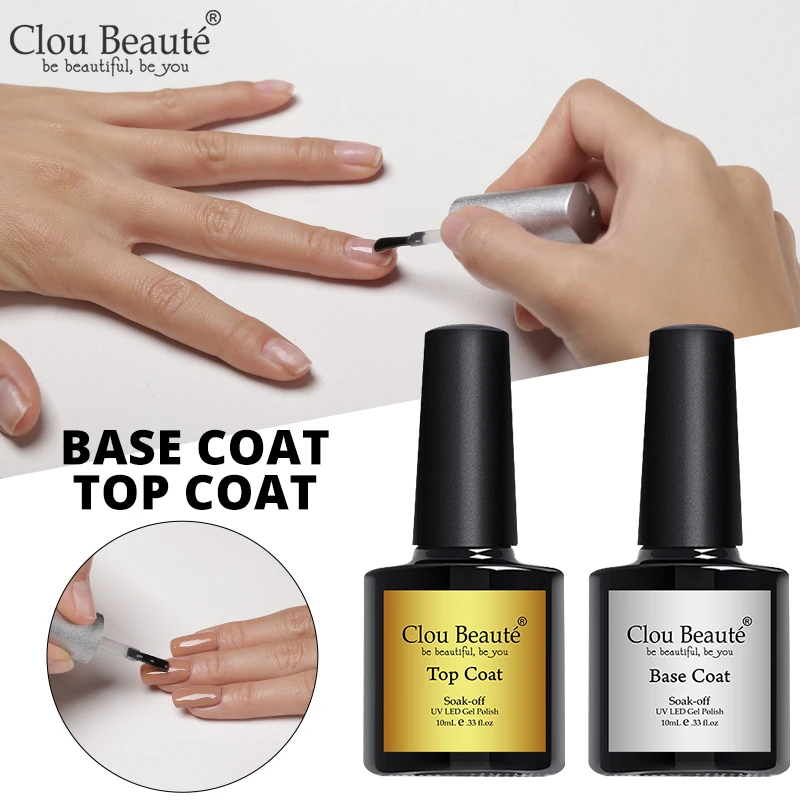 Гель лак для ногтей Clou Beaute 2019 средство УФ лампы Базовое покрытие без протирания