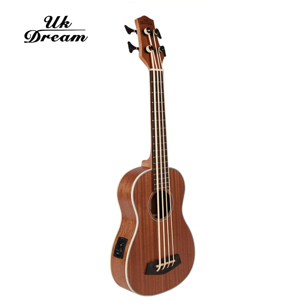 30 inch Mini Electrica Guitar Musical Instruments Full Sapele Retro Closed Knob Ukulele 4 strings Bass Guitar Guitarra UB-113