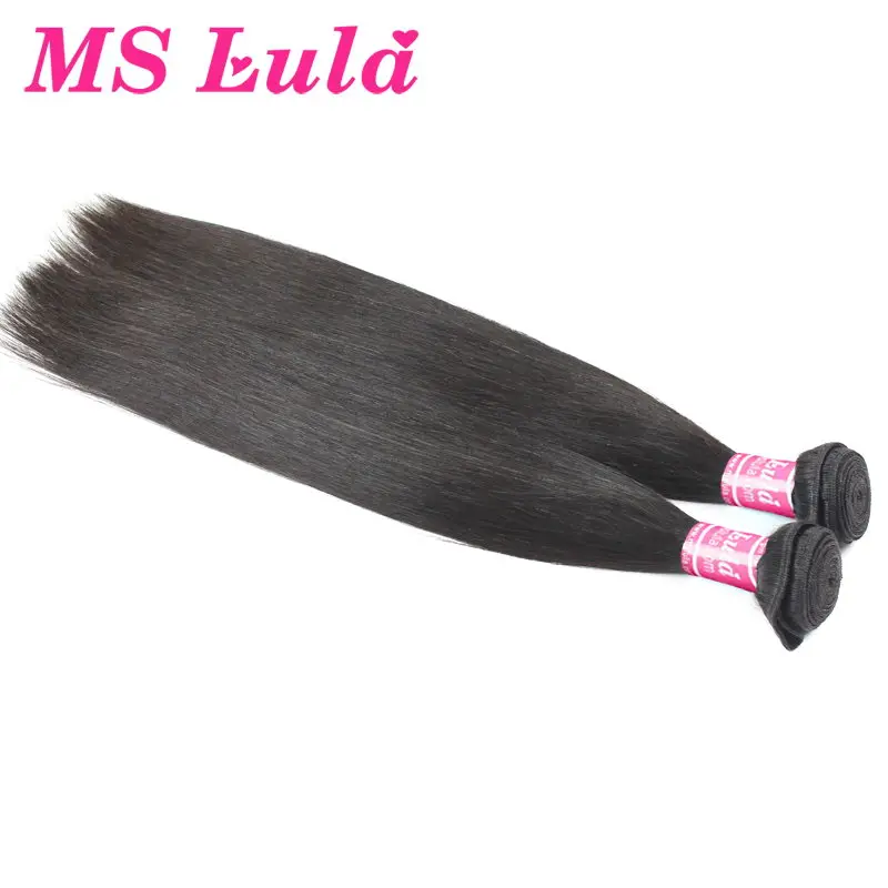 

ms lula hair Virgin Brazilian Straight Hair unprocessed natural young girl hair bundles 2pcs/ lot could be colored or bleached