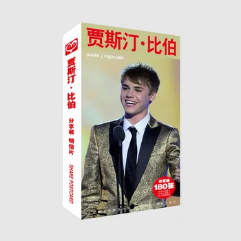

180pcs/Set singer performer Justin Bieber Paper Postcard/Greeting Card/Message Card/Christmas and New Year gifts
