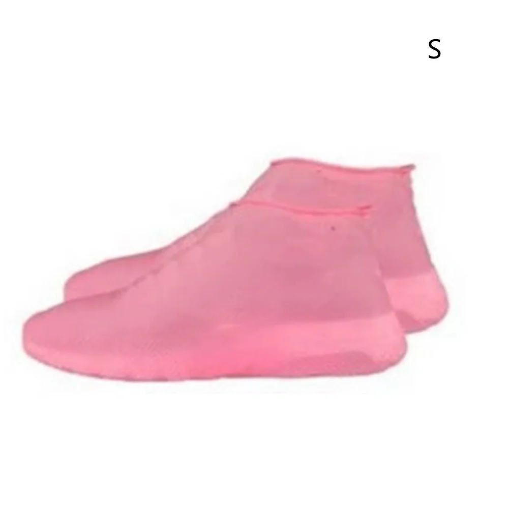 Противоскользящие латексные бахилы Многоразовые водонепроницаемые резиновые Сапоги Галоши обувь HSJ88 - Цвет: Розовый