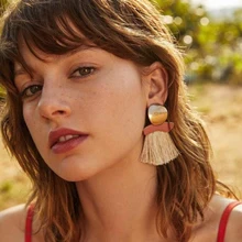 Best lady 2017 Newest Fashion Statement Tassel Drop Earrings for Women Wedding Bohemian 6 Colors Fringed Hot Sale Dangle Earring