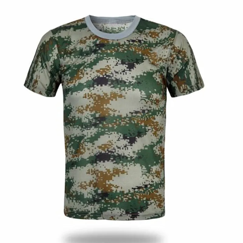 Новая камуфляжная Футболка Мужская дышащая армейская тактическая Боевая футболка Военная сухая камуфляжная походная зеленая уличная футболка для мужчин