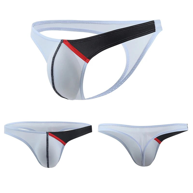 Sexy U Convex Mens Panties Thin Ice Silk Sex Underwear Low Waist Erotic Panties for Sex Male Chastity Mens String Bikini Briefs
