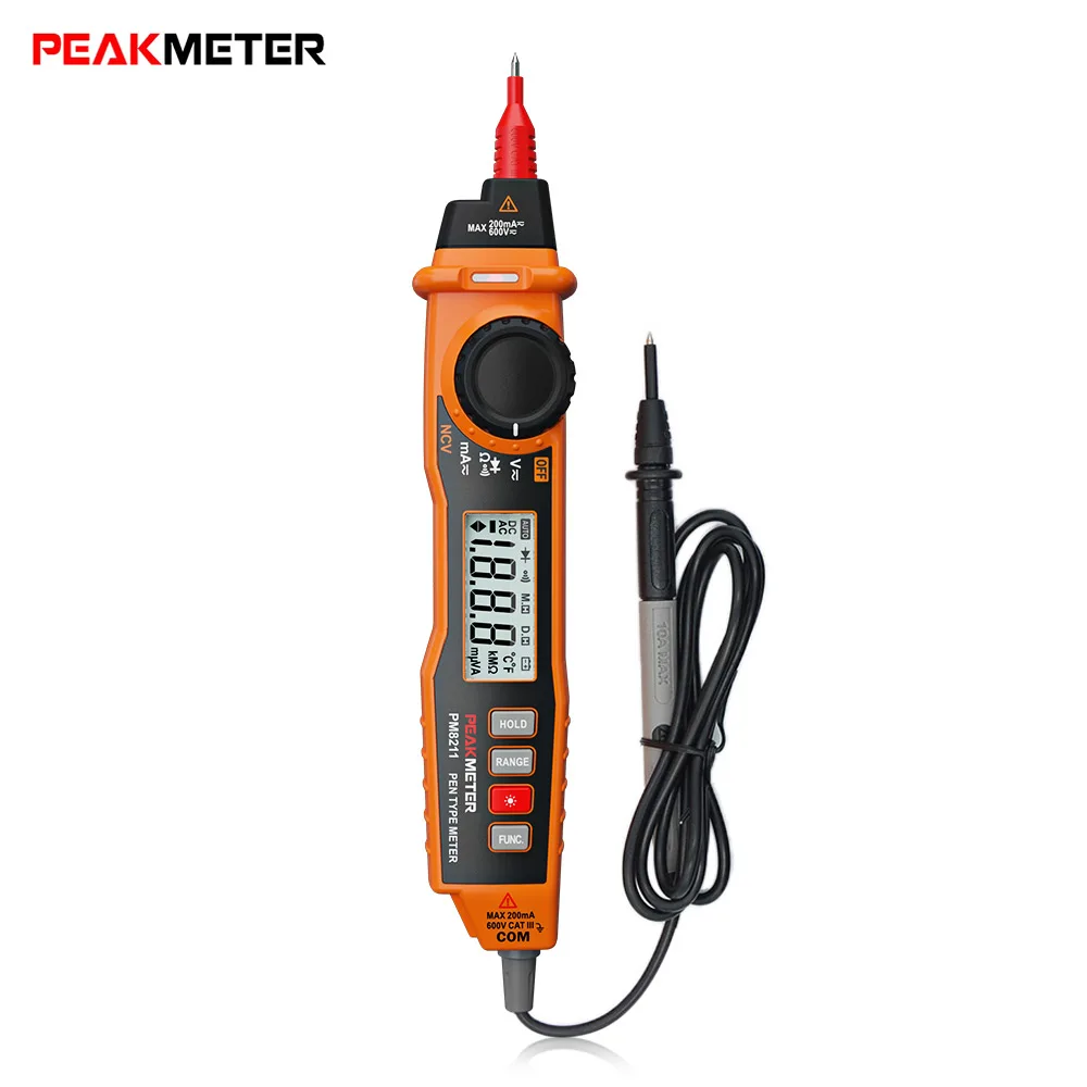 

PEAKMETER MS8211 Multifunction Pen Type Safe Reliable Non-Contact Digital Multimeter With NCV DC AC Current Voltmeter Tester