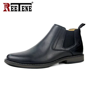 

REETENE Spring Autumn Men Boots New Arrival Man Shoes Genuine Leather Boots Casual Men Shoes Slip On Working Boots Men Shoes