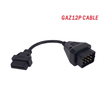 

GAZ 12Pin To OBD2 OBD 2 OBD II 16Pin Male to Female Diesel Heavy Duty Truck Diagnostic Tool Connector Adapter Cable