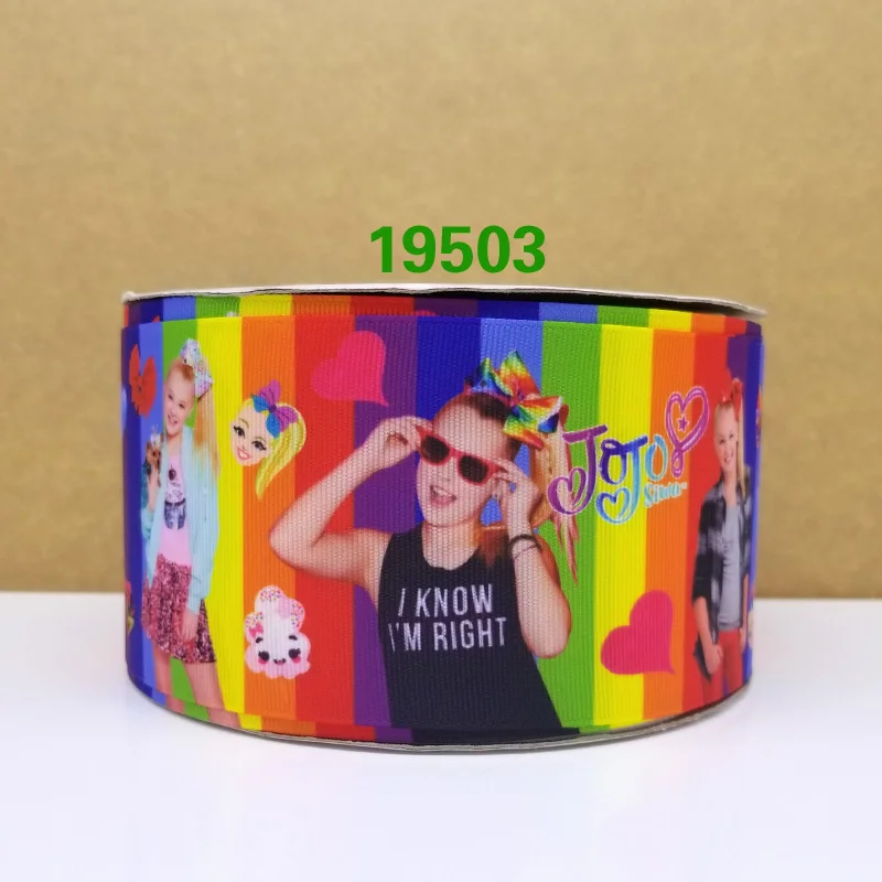 50 двор мультфильм печатных Grosgrain ленты - Цвет: 19503