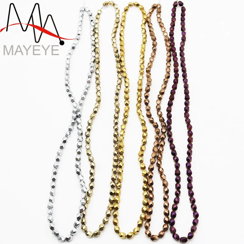 

Free Shipping Natural Stone Rice sharp Hematite Beads for DIY Jewelery making Bracelet Necklace making Mayeye 4MM
