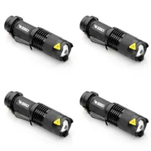 4 шт. Масштабируемые 7 Вт Q5-XPE 500lm зум Тактический 14500 батарея фонарик лампа 3 режима