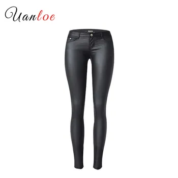 

Skinny Jeans for Women 2019 Spring Summer Fashion Low Waist Jeans Biker Jeansy Damskie Black Coated Skinny Jeans Push Up Pants