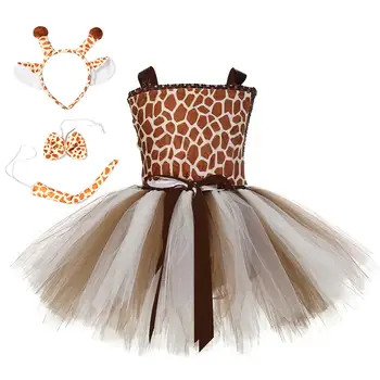 

Giraffe Girl Tutu Dress With Matching Headband Set Baby Kids Cute Animal Role Play Costume Outfit Clothes For Halloween Birthday
