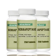

Free shipping 3 Bottle Serrapeptase 80,000iu Total 750 pcs enzyme may reduce the viscosity of mucus in the respiratory tract.