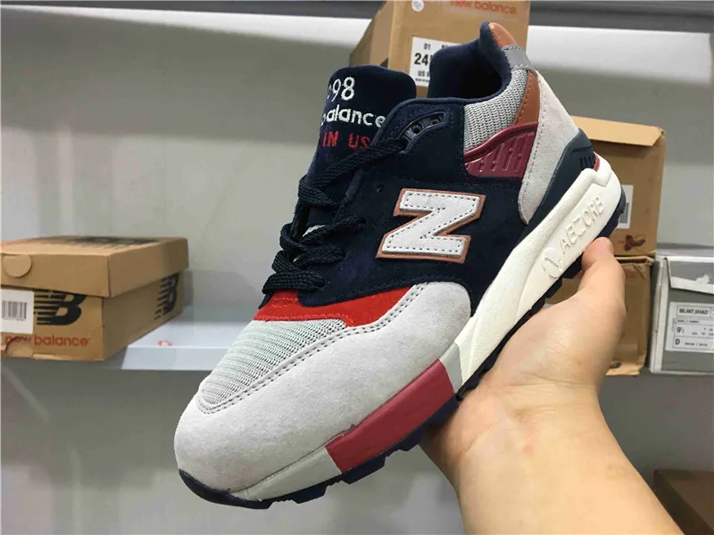 New Balance 998, Ретро Аутентичные мужские/wo мужские кроссовки, новые цвета, дышащие, Nb998, уличные кроссовки, европейские размеры 36-44 - Цвет: 4