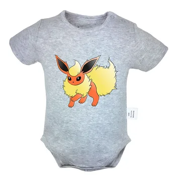

Pokemon Jolteon Espeon Printed Newborn Baby Girl Boys Clothes Short Sleeve Romper Jumpsuit Outfits 100% Cotton Summer Sets