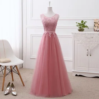 

Mother of the Bride Dresses A-line Tulle Lace Long Formal Elegant Cheap Mother Dress 2020 New Blue Wine Red Pink Burple MB01