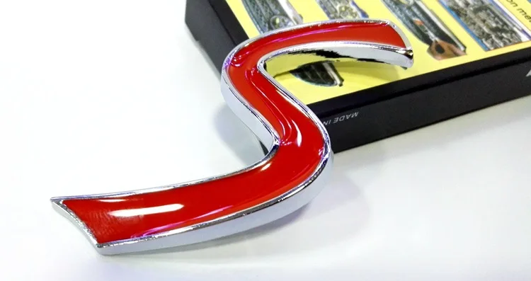 Хорошее качество 1 шт. автомобильный стиль 3D Металл S красный черный передняя решетка капот автомобиля значок эмблема стикер Логотип
