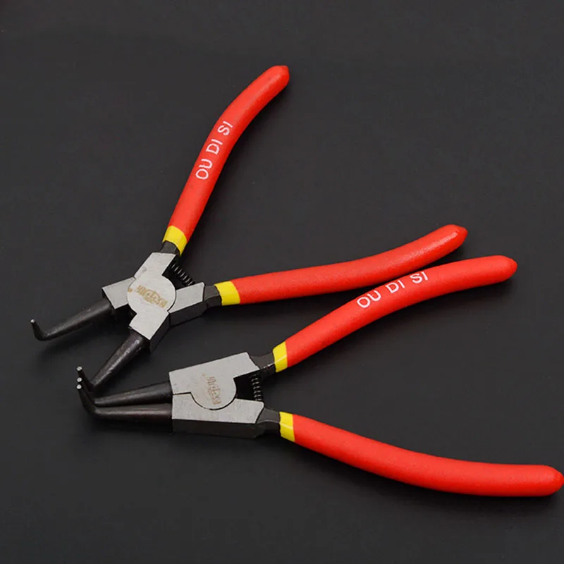 Hot Sale New Arrial 7Inch Professional Circlip Pliers Kit Straight Snap Ring Pliers 90 Degree Bent Circlip Nipper DIY Hand Tools 3