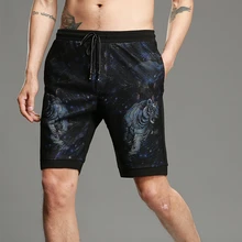 Шорты мужские из хлопка с принтом повседневные короткие брюки