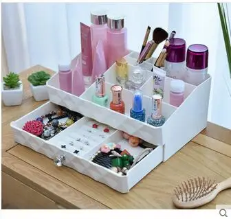 

South Korea draw-out type skin care cosmetic boxes large desktop storage box jewelry box plastic jewelry cosmetics box