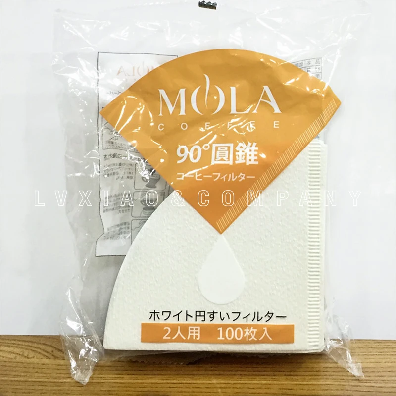 1 2/1 4 стакана V60 бумажный фильтр мола сырая древесная целлюлоза отбеленная