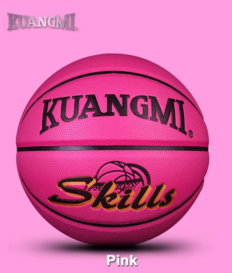 Kuangmi Multicolor Kids Game Basketball Women Men Shooting Trainer Ball Official Size 5 Outdoor Indoor Training Ball Street ball