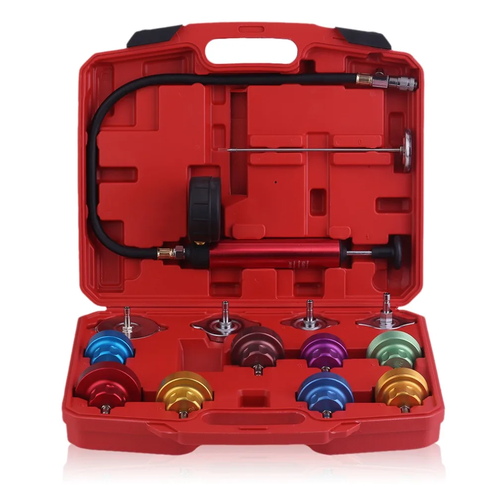

14pcs/set Universal Automobile Car Water Tank Pressure Gauge Auto Tank Leak Detector Car Instrument Tool Kits