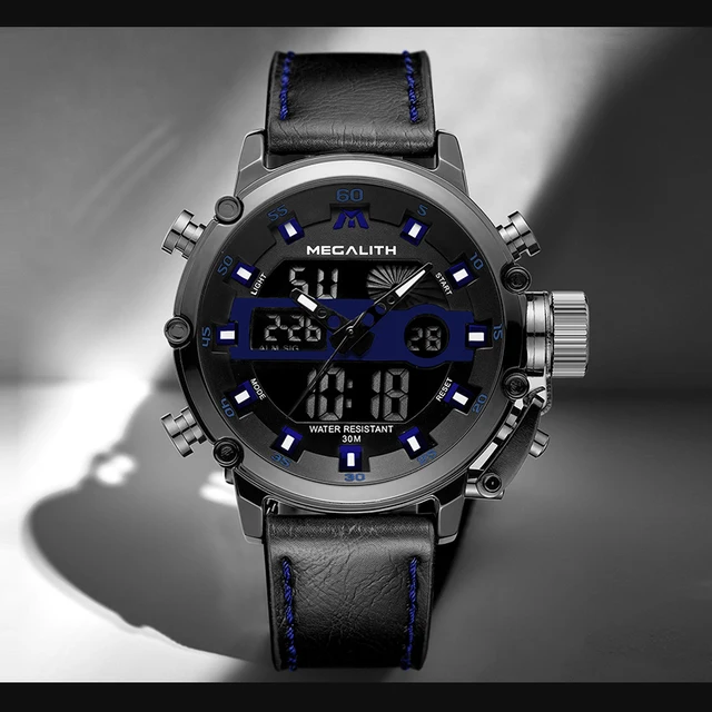 MEGALITH mężczyźni Sport zegar Dropshipping Luminous wodoodporny zegarek kwarcowy mężczyźni wielofunkcyjny chronograf zegarek na rękę cena hurtowa tanie i dobre opinie Podwójny Wyświetlacz Klamra 3Bar Stop 22 5 cm 13mm 22mm Okrągły Kwarcowe Zegarki Na Rękę Aksamitne Skóra Alarm Wyświetlacz led MEGALITH mężczyźni Sport zegar Dropshipping Luminous wodoodporny zegarek kwarcowy mężczyźni wielofunkcyjny chronograf zegarek na rękę cena hurtowa tanie i dobre opinie Podwójny Wyświetlacz Klamra 3Bar Stop 22 5 cm 13mm 22mm Okrągły Kwarcowe Zegarki Na Rękę Aksamitne Skóra Alarm Wyświetlacz led