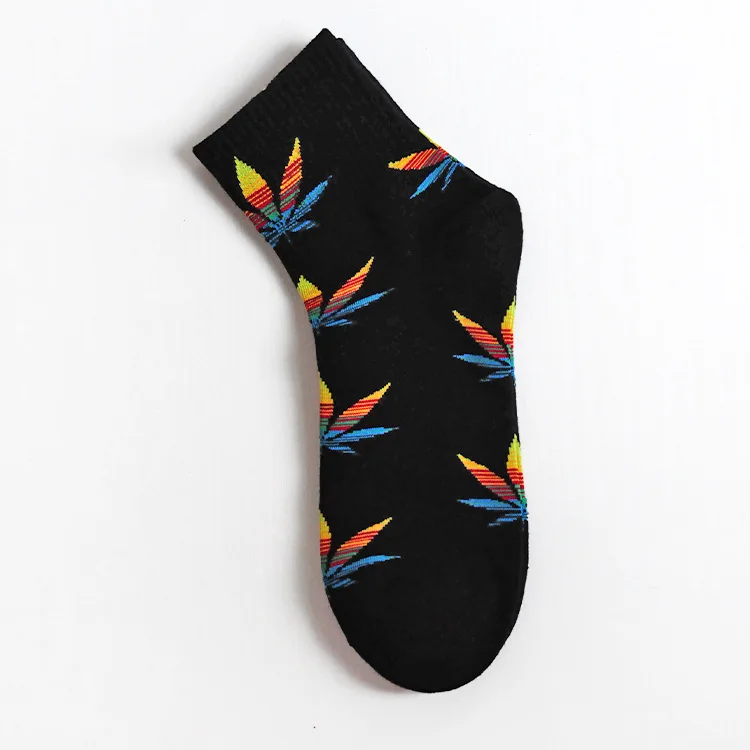 Мужские хлопчатобумажные носки Harajuku кленовый лист короткие носки скейтборд хип хоп носки унисекс Мужские носки мужские Meias Mujer - Цвет: 2