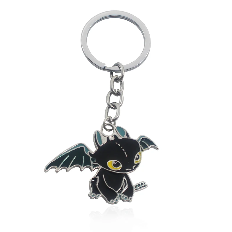 

Hot Anime How to Train Your Dragon Keychain Toothless Dragon Key Chains The Night Fury Train Dragon Key Rings Animal Keyrings